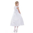 Petite Adele Big Girls White Dull Satin Beaded Junior Bridesmaid Dress 8-16 - SophiasStyle.com